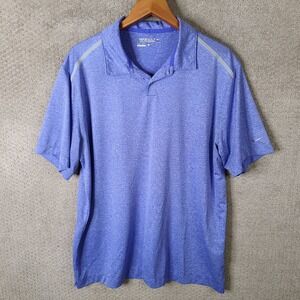 Nike Golf Shirt Men XL Dri Fit Tour Performance Polo Blue Heathered Short Sleeve